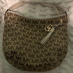 Michael Kors Tan and Brown Hobo Bag